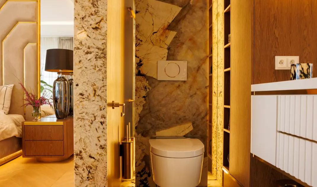 The project is distinguished by the use of noble materials