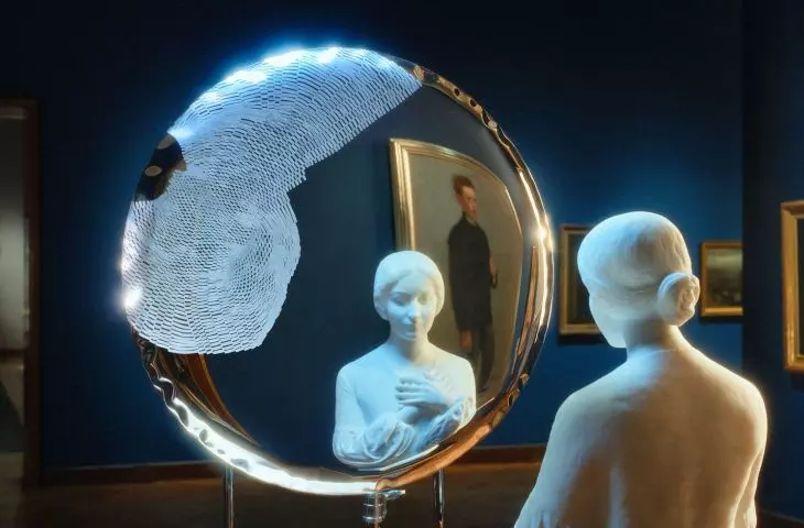 Mirror after artistic intervention by Martyna Ścibior