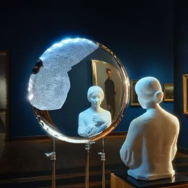 Mirror after artistic intervention by Martyna Ścibior
