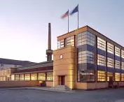 The main building of the Fagus shoe factory in Alfeld, which Edward Werner, Walter Gropius and Adolf Meyer worked on