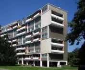Multi-family building created for the 1st Interbau exhibition in Berlin, a project by Walter Gropius and the TAC group