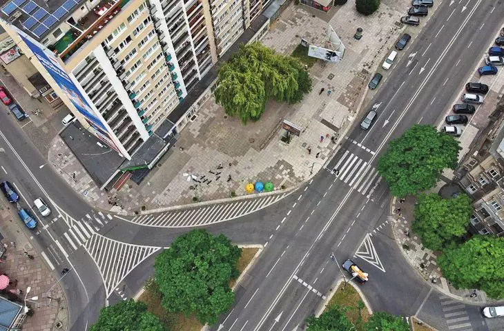 Mineral surface of Consent Square visible before reconstruction