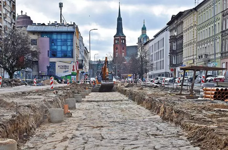 wytyczanie nowej szerokości i przebiegu układu sieci komunikacyjnej