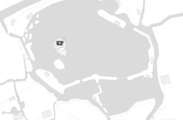 Plan of the Ginkgo Gallery located on the island