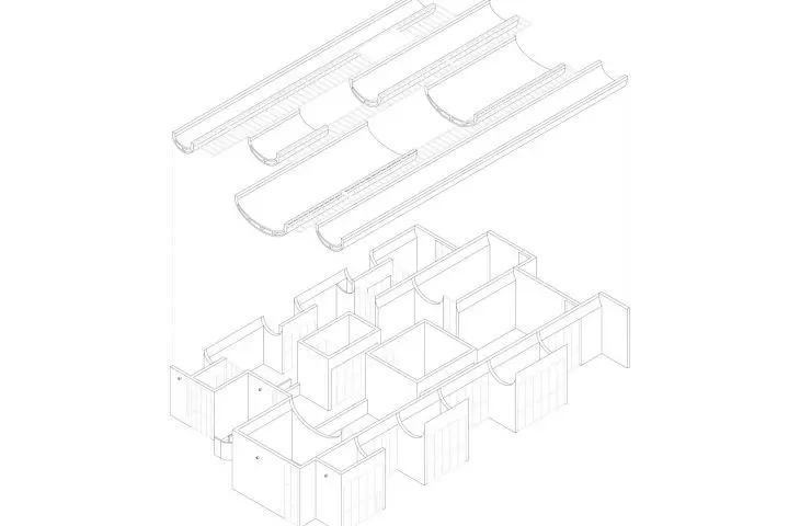 Ginkgo gallery - axonometry 
