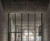 Ginkgo Gallery's roof layout creates a rhythmic effect inside the building