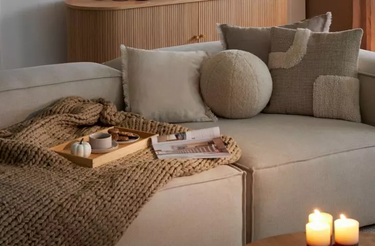 You can combine such an original pillow with other more classic models