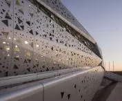 Perforated facades of the laboratory in Alcalá de Guadaíra 