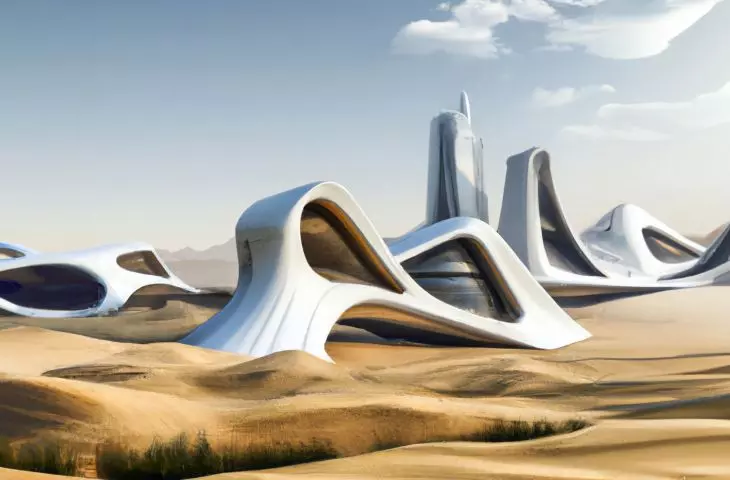 Zaha Hadid's buildings in the desert