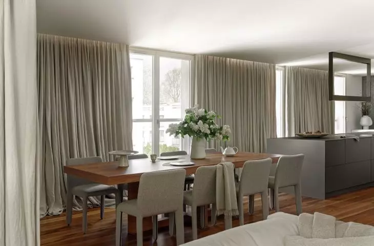The apartment was created by combining four apartments