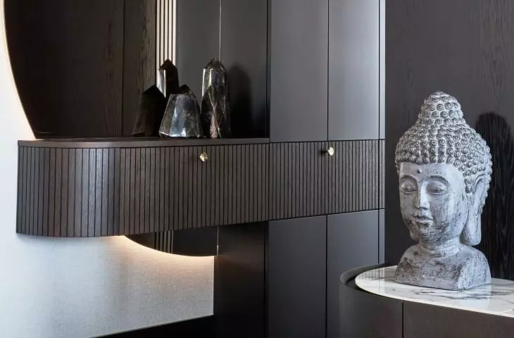 The furniture has soft, rounded lines