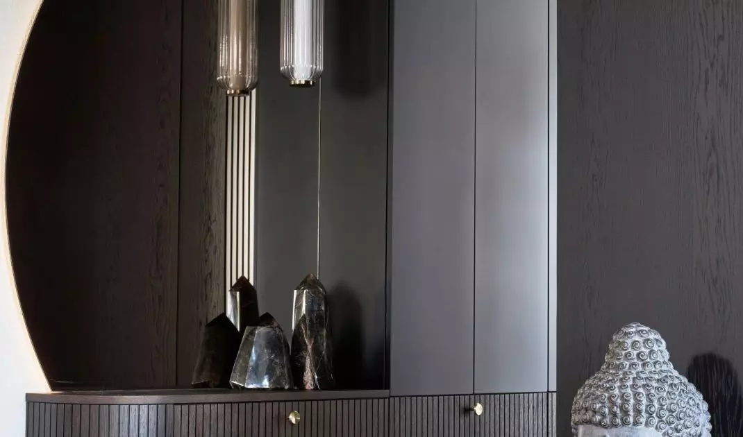 The furniture has soft, rounded lines