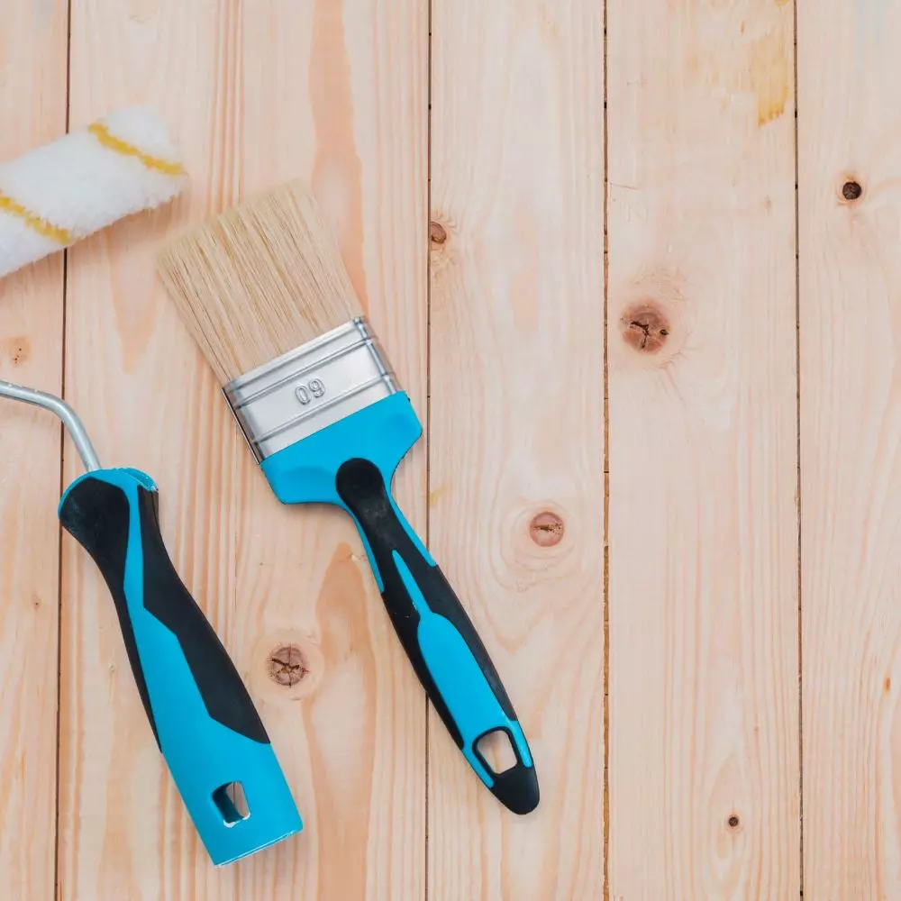 To paint the floor you will need a brush and roller