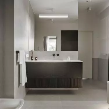 The bathroom can be accessed from both bedrooms