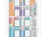 First floor plan with multiple square courtyards