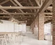 widok wzdłuż centralnej osi projektowanego wnętrza