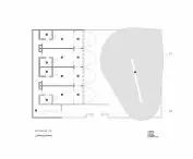 Architektoniczny plan trzeciego piętra z pokojami i dużą otwartą przestrzenią