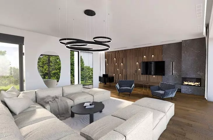 Living room designed by Musial Studio