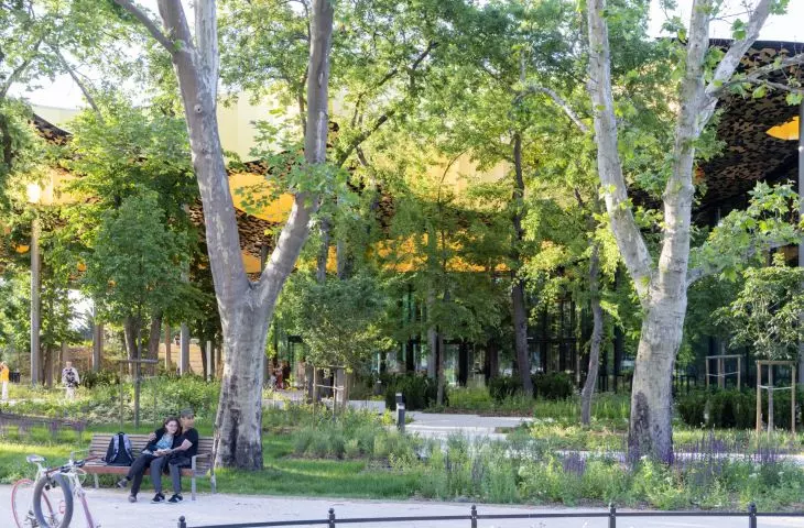 House of Hungarian Music in Budapest sunk in the greenery of the city park 