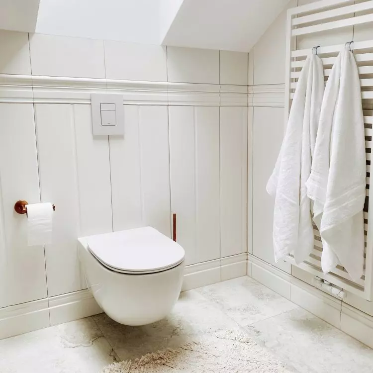 Placing the toilet under the window saved space