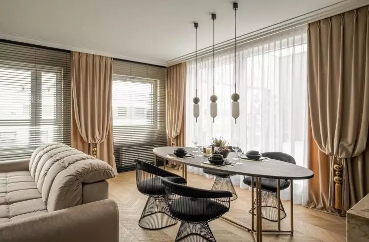 Fabrics warm the space