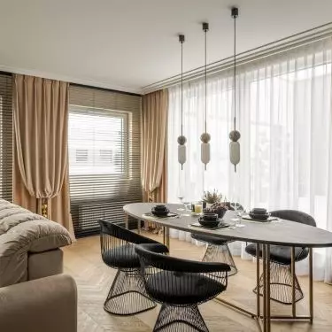 Fabrics warm the space