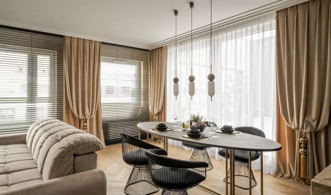 Fabrics warm the space