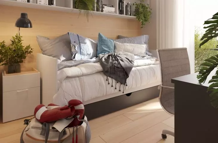 The user can observe how the cost of an interior unit changes as the design is modified