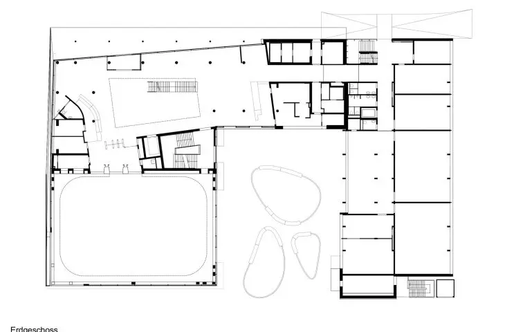 Dom Digitalizacji w Tulln — rzut parteru