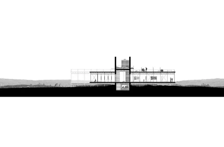 House of Dialogue, cross section B-B