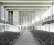 interior of the auditorium with podium