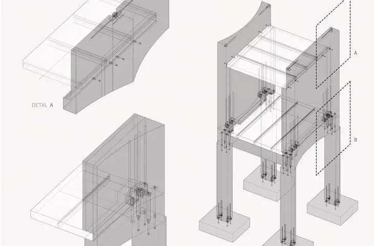 constuction scheme of the linear vestibule