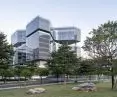 Innovation Center for High-Performance Medical Devices in Guangzhou - floor layout and glass facades provide daylight to the central part of the building