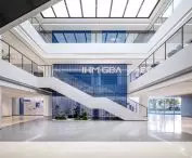 Innovation Center for High-performance Medical Devices in Guangzhou - interior with views of each floor and staircase 