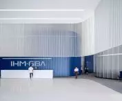 Innovation Center for High Performance Medical Devices in Guangzhou - the interior is decorated with white fins 