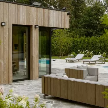 Stone flooring was used both inside and outside