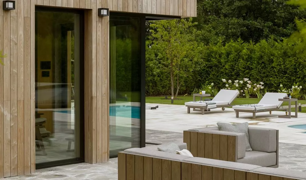 Stone flooring was used both inside and outside