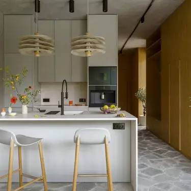 The interior of the cottage is filled with natural materials