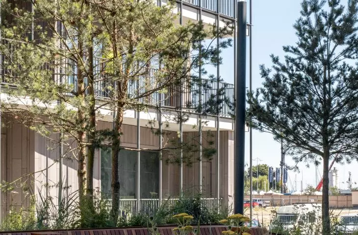 Residential building, view from the office building