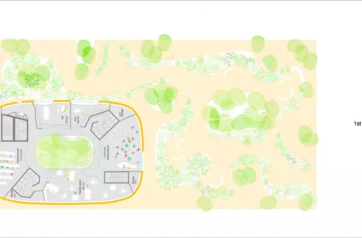 Municipal exhibition pavilion in Xicheng, Beijing - second floor plan 