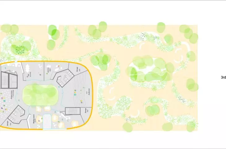 Municipal exhibition pavilion in Xicheng, Beijing - third floor plan 