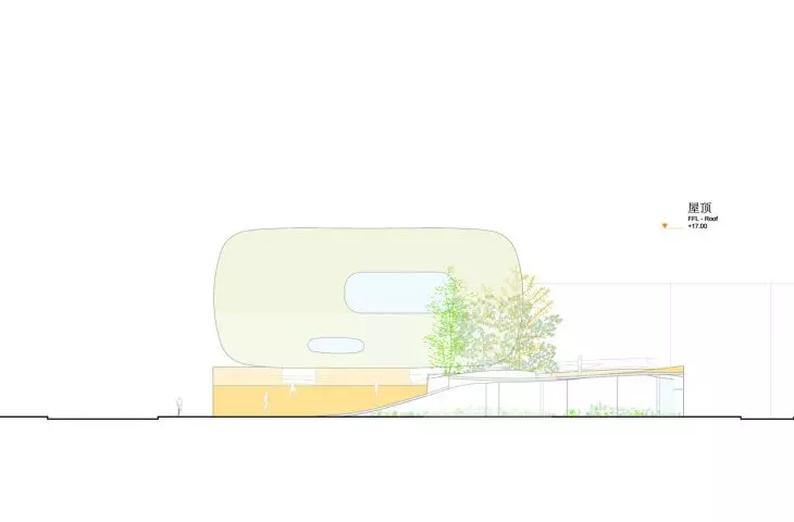 Municipal exhibition pavilion in Xicheng, Beijing - south elevation 