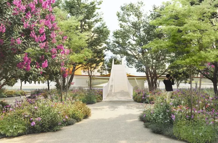 Municipal exhibition pavilion in Xicheng, Beijing - visualization of nearby square 