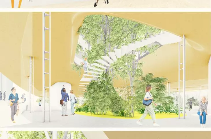 Municipal exhibition pavilion in Xicheng, Beijing - interior visualization  
