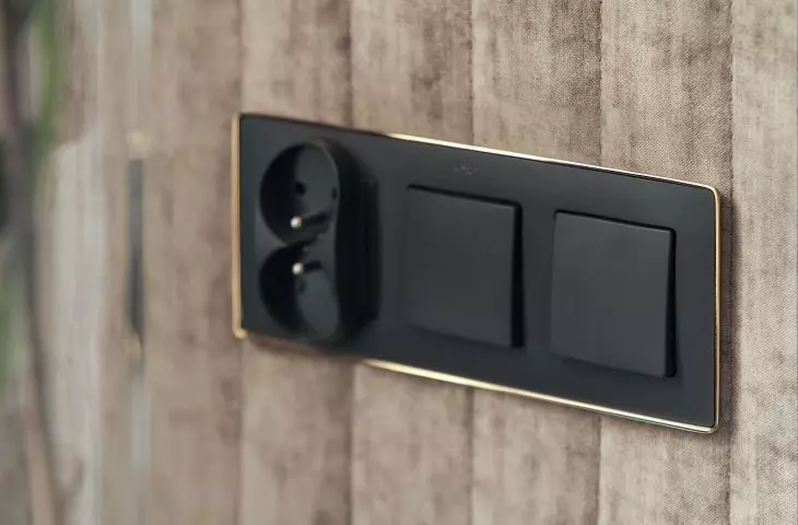 The architects made sure that even the switches and sockets are a decoration of the room