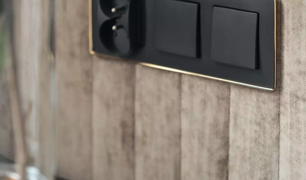 The architects made sure that even the switches and sockets are a decoration of the room
