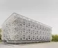 Texoversum Center for Modern Textile Technology in Reutlingen - the facades of the building consist of woven carbon and glass fiber tiles