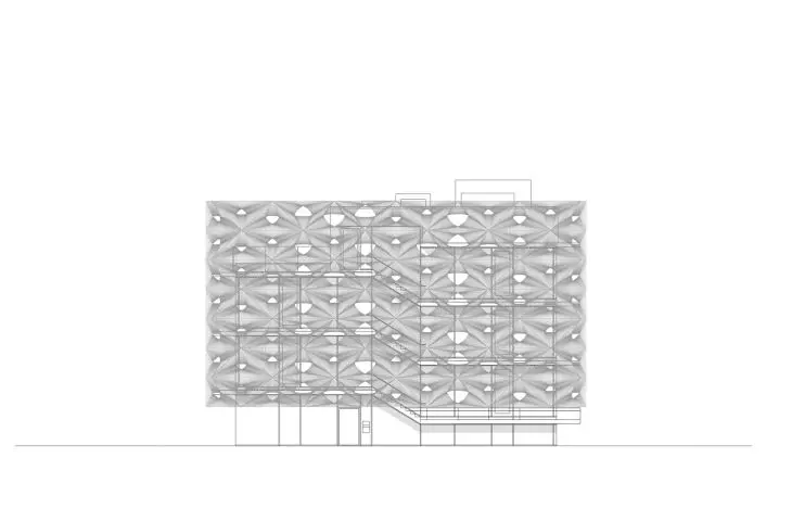 Texoversum Center for Modern Textile Technology in Reutlingen - elevation drawing 
