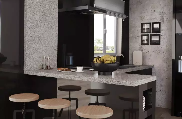 Bianco Crystal granite kitchen countertop