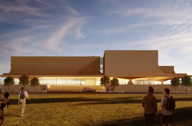 The Center for Collaborative Arts & Technology (CCAT) w Albuquerque (Nowy Meksyk) — wizualizacja elewacji północnej 